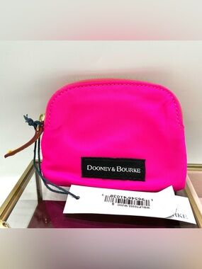 NWT Dooney & Bourke Nylon Coin Purse Neon Pink